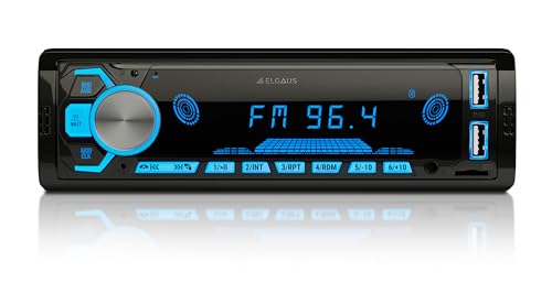 ELGAUS ES-MP860G, universelles 1 DIN Autoradio mit 2 USB Slots, MP3, RDS, ID3, RGB, AUX, SD Kartenslot, Freisprechfunktion, Fernbedienung