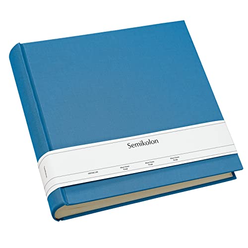 Semikolon 363981 Foto-Album Classic XLarge – 32 x 31 cm, 130 Seiten cremefarben, für 260 Fotos – azzurro hell-blau