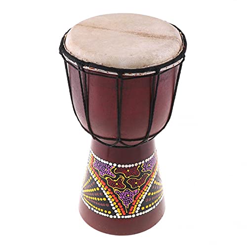 Staright 6in afrikanische Djembetrommel handgeschnitztes traditionelles afrikanisches Musikinstrument aus massivem Ziegenfell