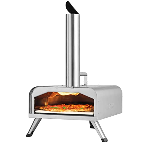Petra PT5186EU10 tragbarer Outdoor Holzpellet Pizzaofen (12 Zoll), erreicht 500 °C in 15 Minuten, authentische Holzofen-Pizza in 60 Sekunden, Holzpellet Grill inklusive Pizzaschaufel & Pizzastein