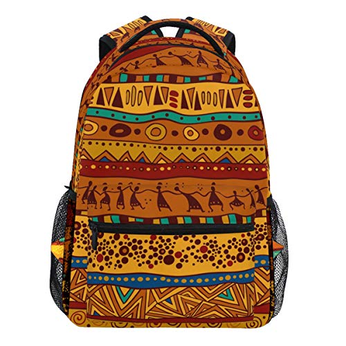 Oarencol Vintage African Bohemian Primitive Traditionelle Tribal Geometrische Rucksack Büchertasche Daypack Reise Schule College Tasche für Damen Herren Mädchen Jungen