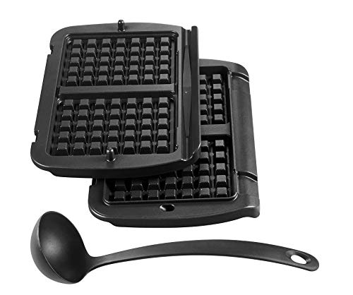 Tefal XA7238 OptiGrill+ Zubehör (2 Waffelplatten inkl. Schöpfkelle) schwarz