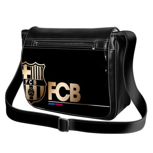 *Exclusiv* FC Barcelona Schultertasche Tasche Gold Messi Umhängetasche Notebook LEDER LOOK