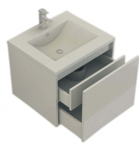 Luxus Badset Waschtischunterschrank + SMC Waschbecken Badmöbel weiss hochglanz inkl. Spedition