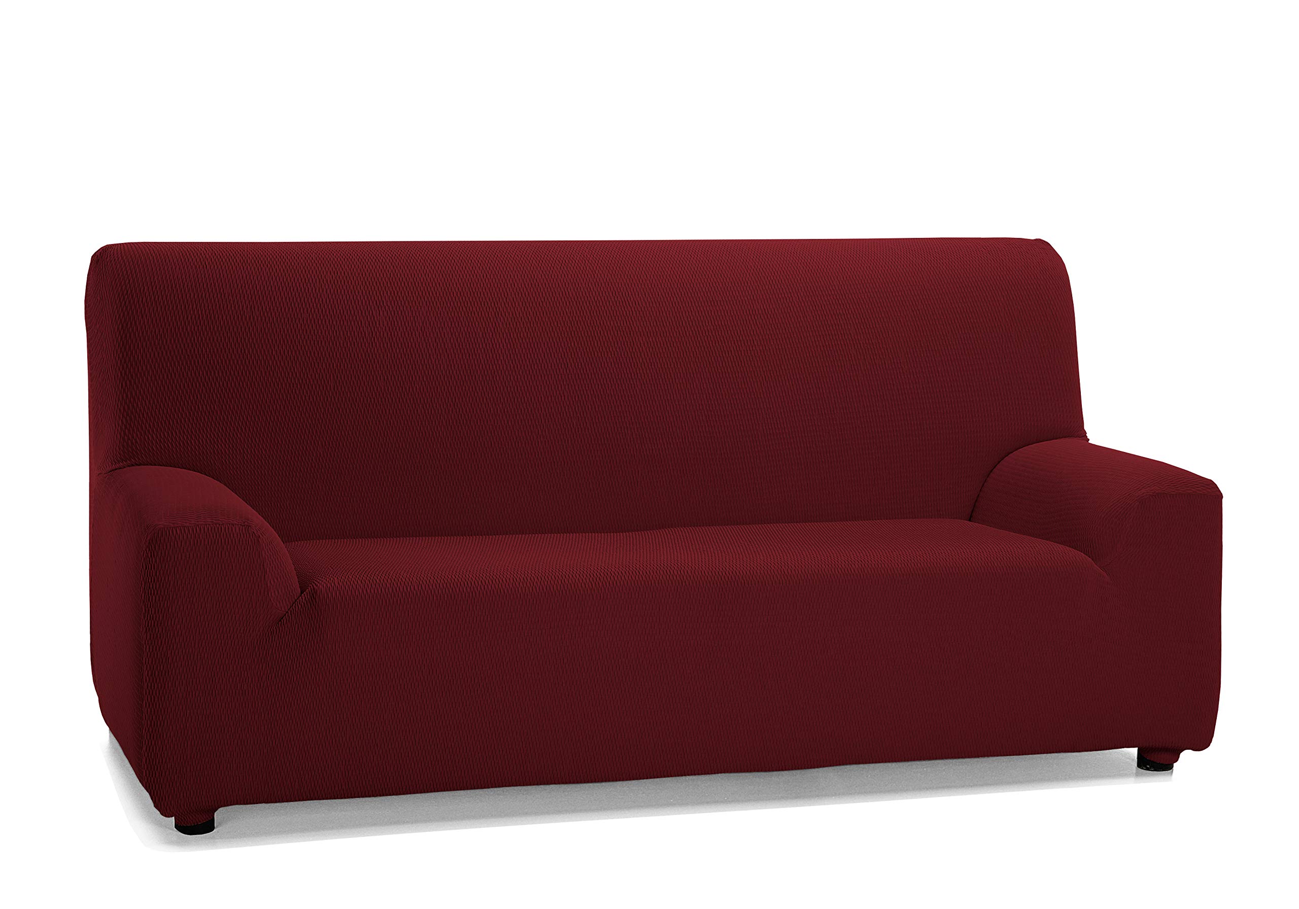 Martina Home Tunez elastischer Sofabezug, Stoff, Rot (Bordeaux), 4-Sitzer (240 bis 270 cm)