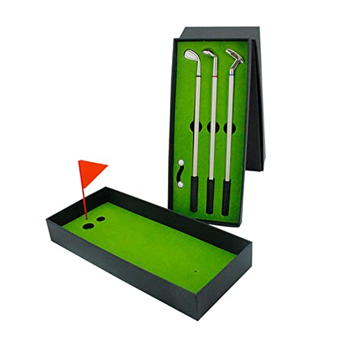 Golf Geschenk Golfschläger Stift Set Desktop Minigolf Geschenke Neuheit Golf Geschenke Sportspiel Büro Schreibtisch Spielzeug Mit Putting Green Golfschläger Stift Set Golf Geschenk Set Stift