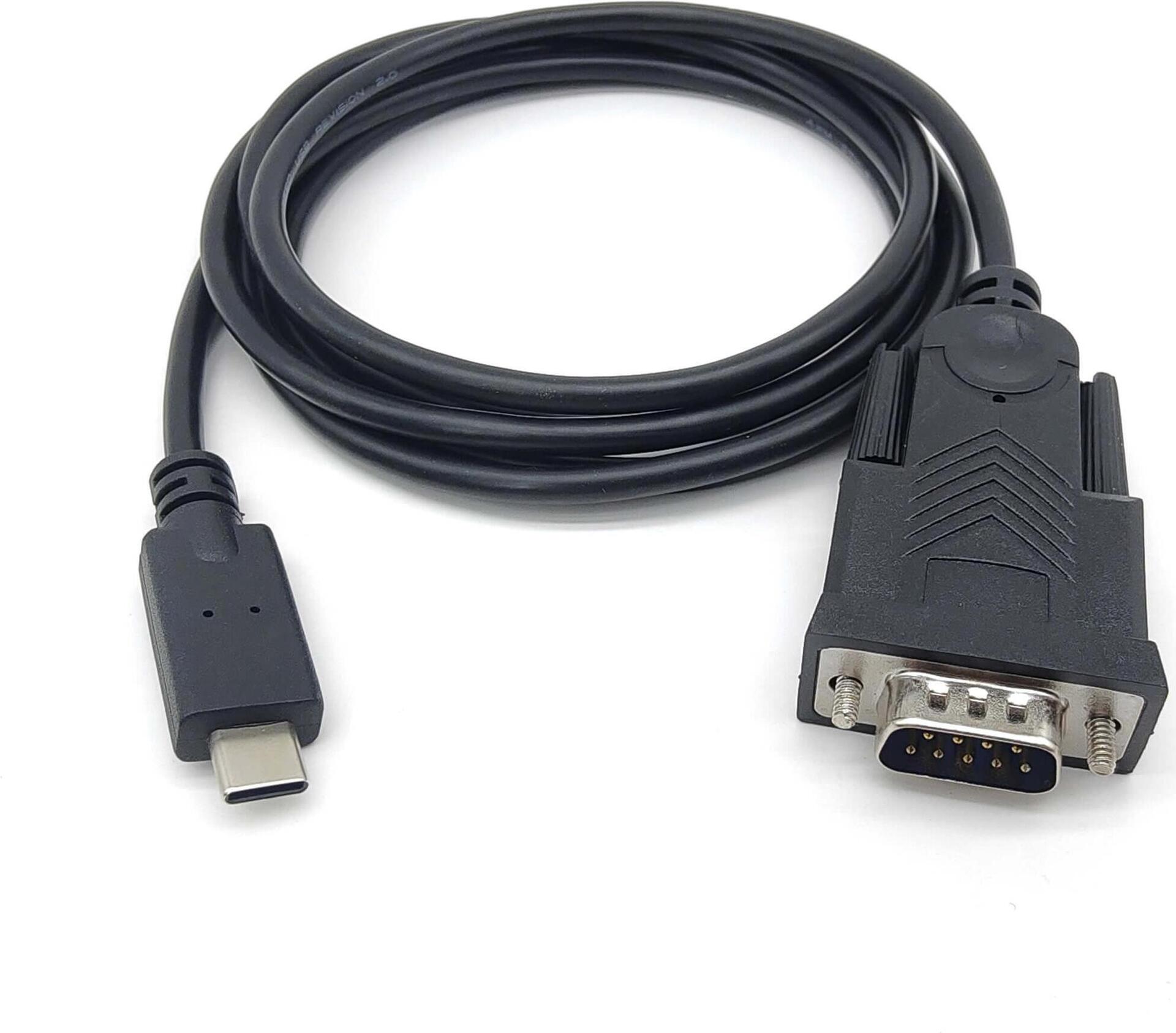 Equip - Kabel USB / seriell - 24 pin USB-C (M) zu DB-9 (M) - 1,5m - supports RS-232 serial interface - Schwarz (133392)