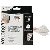 VELCRO Marke | Klettband Selbstklebend | Zuschneidbares industrielles extra starkes doppelseitiges selbstklebendes Klettband mit Klettverschluss | Weiß | 50 mm x 2,5 m