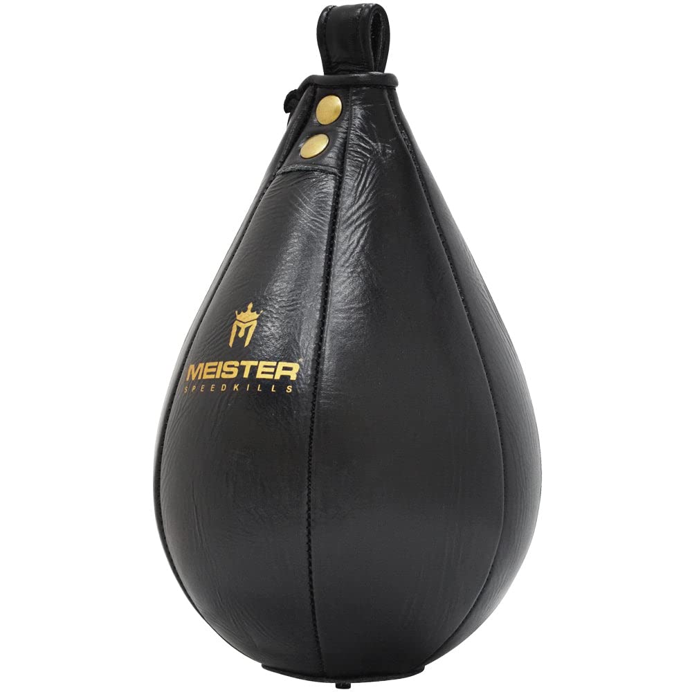 Meister SpeedKills SpeedKills Sporttasche aus Leder mit Leichter Latextasche, Größe M, 24,1 x 15,2 cm, Schwarz