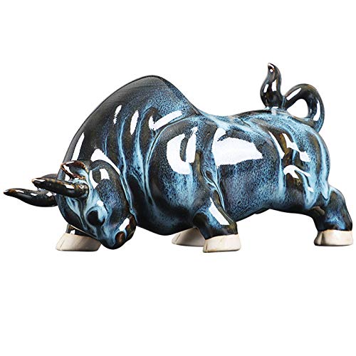 Kunstdekoration Keramik Tier-Statue, Feng Shui Reichtum Bull Figuren Dekoration Sammler das beste Geschenk for Finanzinvestoren desktop dekorationen