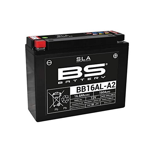 BS Battery 300839 BB16AL-A2 AGM SLA Motorrad Batterie, Schwarz