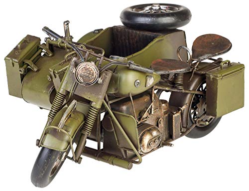aubaho Modell Motorradgespann Blech Metall Motorrad Gespann Oldtimer Antik-Stil 34cm