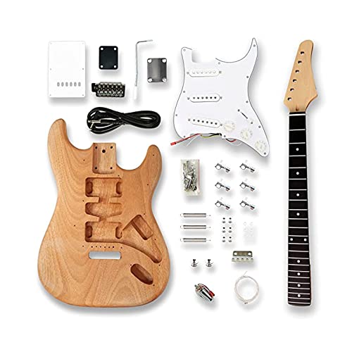 Fachmann E-Gitarren-Bausatz Solider Mahagoni-Körper Palisander-Griffbrett DIY-E-Gitarren-Musikinstrumenten-Set Selbstbau Gitarrenkit