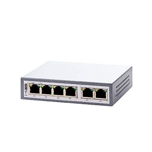 INSTAR IN-PoE 4200 PoE Switch - Gigabit - 10/100/1000 Mbit/s - Power Over Ethernet - 4X PoE Ports + 2X Uplink - IEEE 802.3af und 802.3at - max. 110 Watt - 30 Watt pro Port
