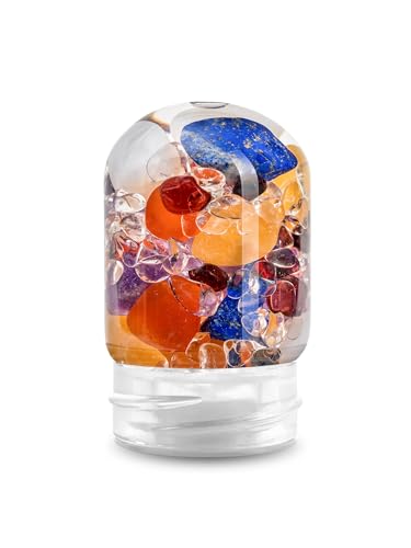 VitaJuel AYURVEDA Edelsteinmodul für ViA Flasche mit Milchopal – Amethyst – Bergkristall – Lapislazuli – Granat – Karneol – Orangencalcit