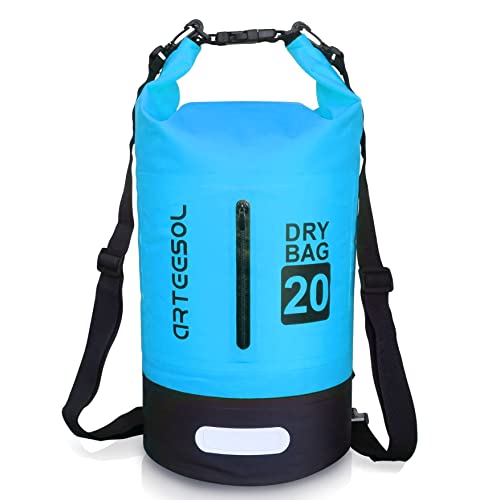 arteesol Dry Bag wasserdichte Tasche 5L/10L/20L/30L Wasserfester Beutel Packsack mit Langen Doppeltem Verstellbarer Schulterriemen für Schwimmen Bootfahren Kajak Wassensport Treiben