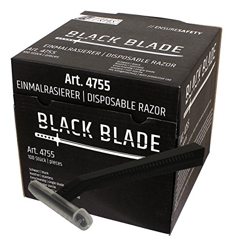 Nitras Medical Einmalrasierer BLACK BLADE, 100 Stück schwarz rostfrei