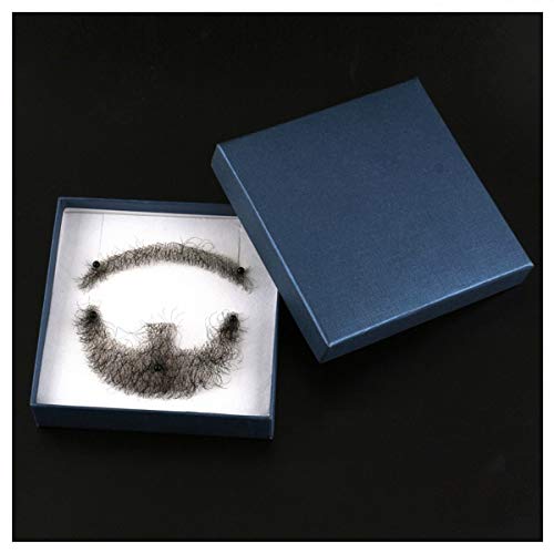 XPIT Fake Beard Hand Made 100 Prozent Echthaar-Spitze-bequeme unsichtbare Haar-Schnurrbart for Männer (Color : HX 05)