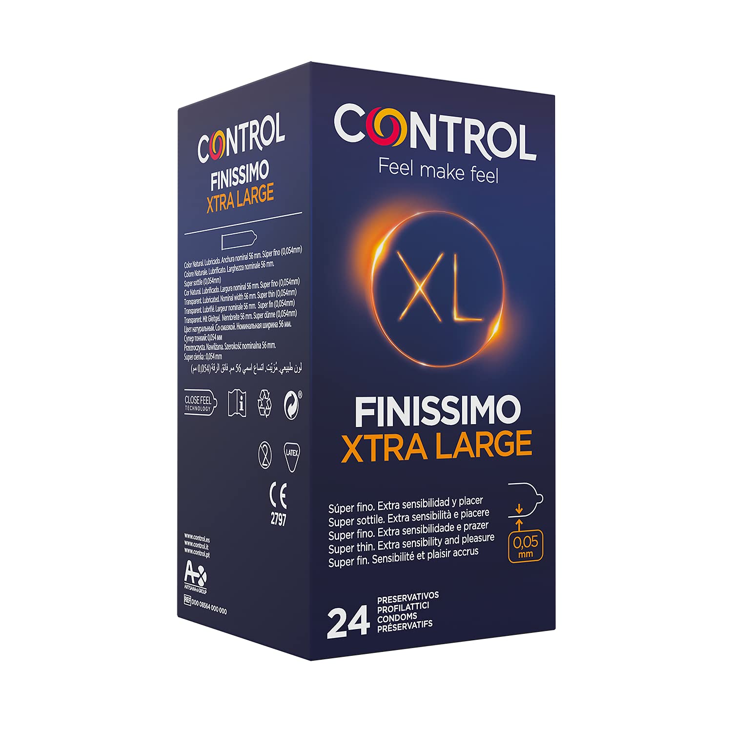 CONTROL FINISSIMO XL Naturlatex-Kondome in XL-Größe und superdünn - 24 Stück