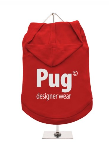 "Pug© Designer Wear" UrbanPup Hunde-Hoodie Hoodie (rot/Spiegel Silber)