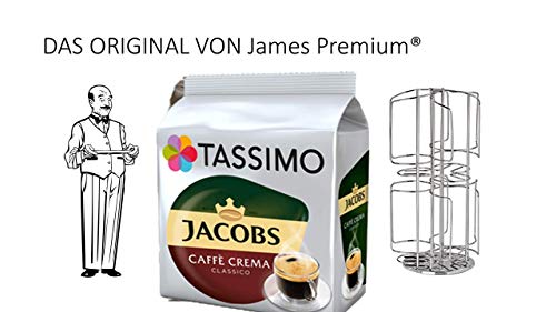 Tassimo Jacobs Caffè Crema Classico + James Premium® Ständer passend für 48 T-Disc