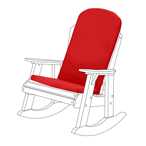 Gardenista Garten Premium Adirondack-Stuhlkissen | Hochlehner-Kissen mit sicheren Bändern | Wasserabweisend und leicht rutschfeste Patio-Stuhlkissen | Einfach abwischbare Sitzkissen (Rot)