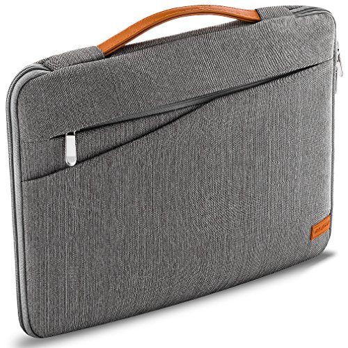 deleyCON Notebook-Tasche für MacBook Laptop bis 17,3" (43,94cm) Schutztasche aus robustem Nylon 2 Zubehörfächer verstärkte Polsterwände - Grau