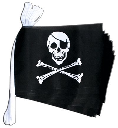 Flaggenfritze® Fahnenkette Pirat Skull and Bones, Länge 5,9 m
