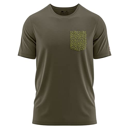 FORSBERG T-Shirt mit Brustlogo Svensson, Farbe:dunkeloliv/Lime, Größe:L