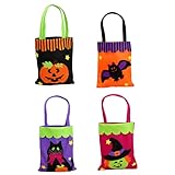 ruirui-home Halloween Kürbis Handtasche für Kinder Vliesstoffe Leinen oder Filze Süßigkeiten Beutel Süßes oder Saures Bags Geschenktüten für Halloween Party Cosplay usw.