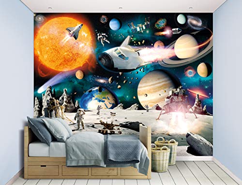 Walltastic Space Wall Wallpaper Murals, FSC Mix Papier, Multi, 8ft H x 10 ft W, One Size