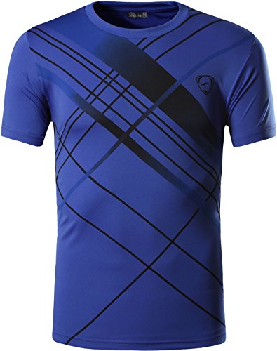 "jeansian "Herren Sportswear schnelltrocknend Short Sleeve Men Tee T-Shirt Tops Tshirt LSL133 blau L