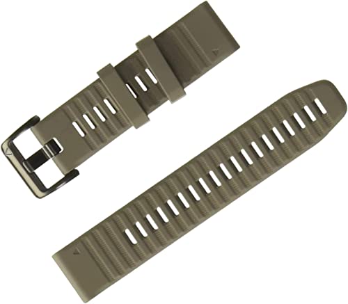 Garmin Quickfit Armband, 22mm, Silikon, Dunkelbeige, passend für Fenix 5/6/7 (außer S- & X-Modelle), Epix, Instinct Serie (außer S-Modelle), Forerunner 745/945/955, MARQ Serie, Quatix 6/7, Descent G1