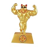Gold Chinesische Glückskatze Figur Muskel Arm Öffnung Geschenk Dekoration Geschenk Feng Shui Harz für Wohnzimmer Geschäft Büro Willkommen Viel Glück