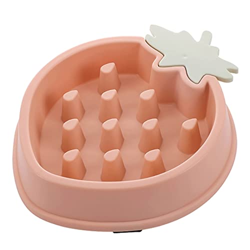 SUICRA Futternäpfe Slow-Eating Pet Bowl Anti-swallowing Anti-Skid Pet Bowl (Color : Pink)