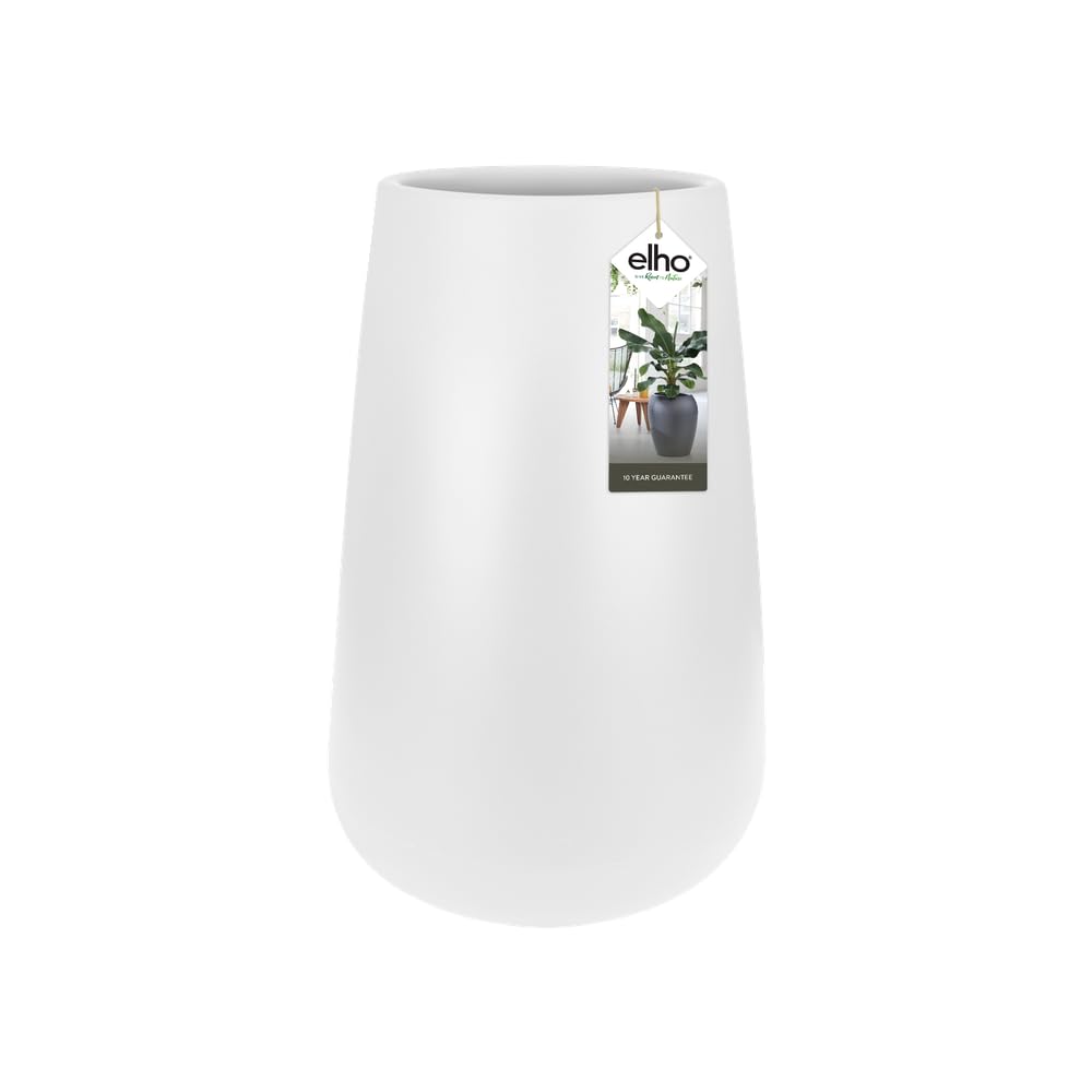 elho Pure Cone High 45 - Blumentopf für Innen & Außen - Ø 43.0 x H 66.3 cm - Weiß/Weiss