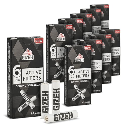 Gizeh 10er-Pack Zigarettenfilter Aktivkohle 6mm