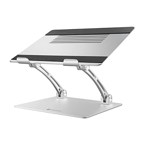 dynabook Laptop-Ständer Schreibtisch - Laptoptisch für Laptops bis 17 Zoll - klappbarer Verstellbarer Laptopständer für Bett - Premium Aluminium-Design - eingebauter Dämpfer und doppelte Drehschäfte