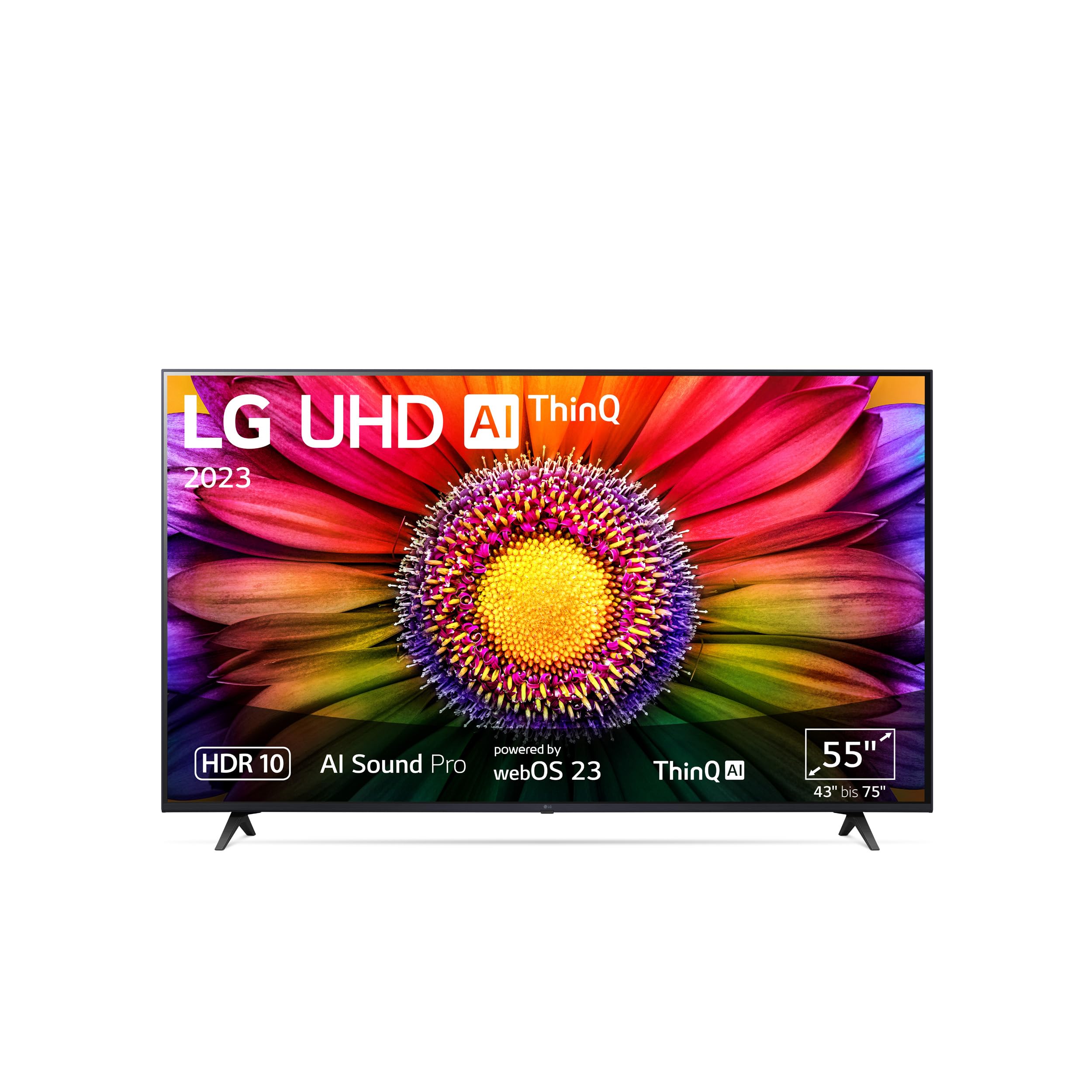 LG 55UR80006LJ 140 cm (55 Zoll) UHD Fernseher (Active HDR, 60 Hz, Smart TV) [Modelljahr 2023]