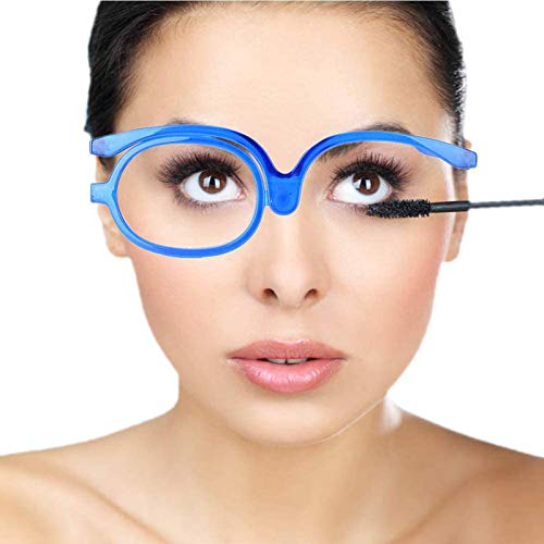DBXOKK Lesebrille für Damen, drehbar, für Make-up, Augenbrille, Lupe, drehbare Gläser, für weibliches Make-up, wesentliche Werkzeuge (blau + 1,0)
