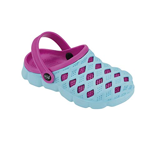 Fashy Jungen Unisex Sephia Kleimkinder und Kinder Ultraleicht-Clog Aquaschuhe, Hellblau-Pink, 34 EU