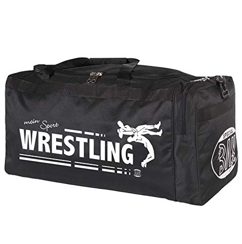 XL Sporttasche Mein Sport Wrestling, Wrestler Star, catchen, Ringen, Tasche Trainingstasche, Wrestlingtasche Bag, schwarz, 70 x 32 x 30 cm Motiv