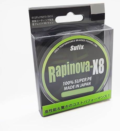 Sufix Tresse 8 Brins Rapinova-X8-150m - Lemon Green - D.0.19mm - R.11.9Kg - SRP185GRL150 - ASU640283