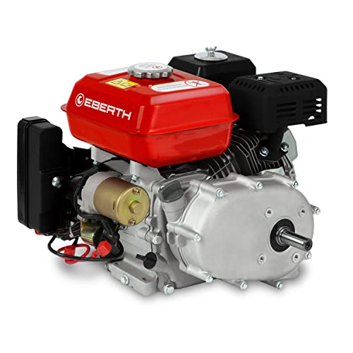 EBERTH 6,5 PS 4,8 kW Benzinmotor mit Ölbadkupplung (E-Start, 20 mm Wellendurchmesser, Ölmangelsicherung, 1 Zylinder, 4-Takt, luftgekühlt, Seilzugstart)