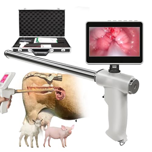 Professionelle visuelle künstliche Befruchtungspistole – Rotierender Bildschirm, KI-Pistole zur künstlichen Befruchtung von Tieren für Schafe/Schweine/Kuh, Konstante Temperaturheizung,Sheep/Pig