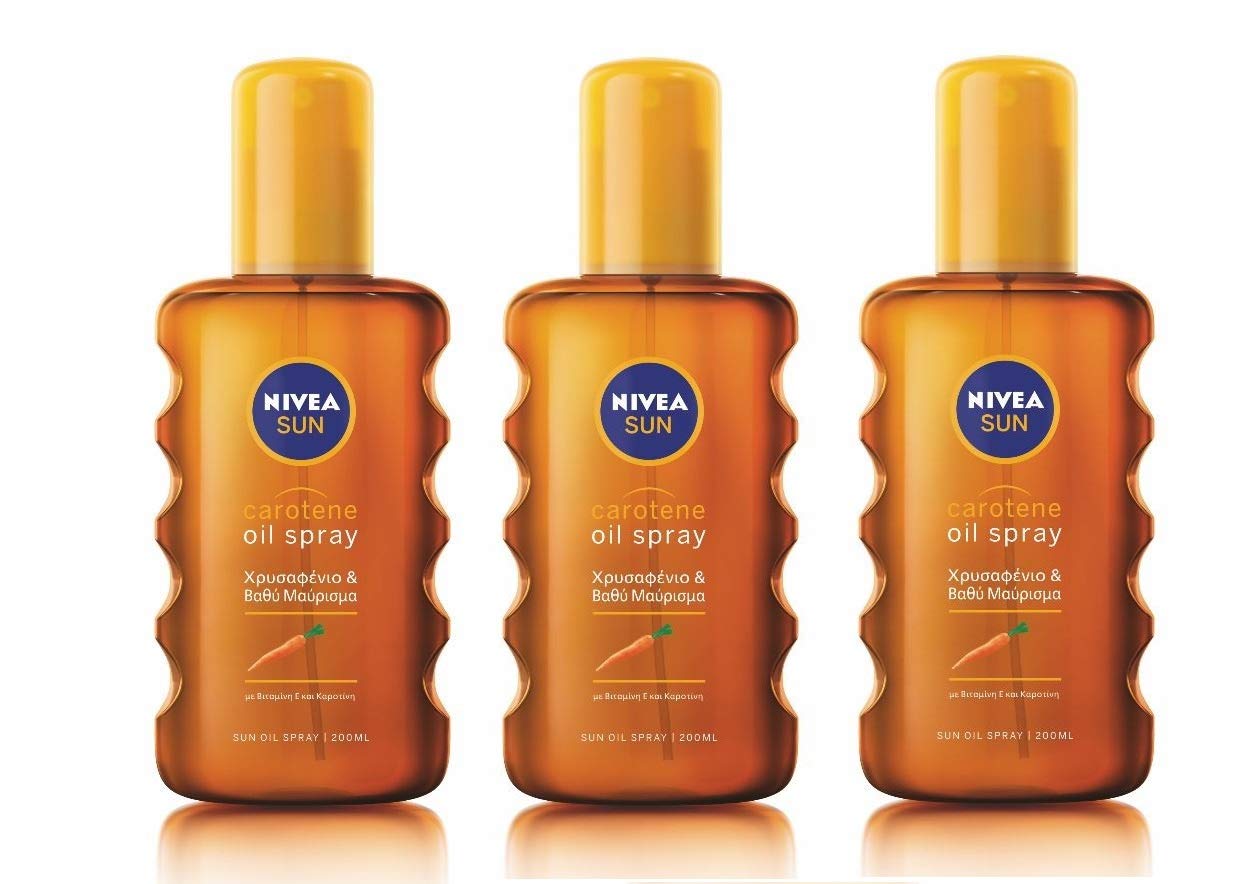 Nivea Sun Pflegendes Öl-Spray LSF 6, 3er Pack (3 x 200 ml)