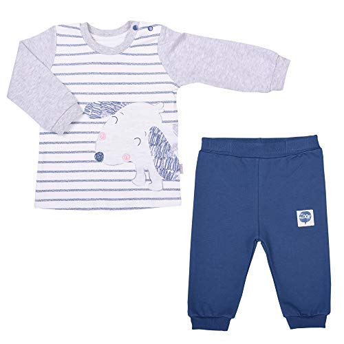 Sevira Kids Baby Jungen (0-24 Monate) Zweiteiliger Schlafanzug blau blau 6-9M - 68CM