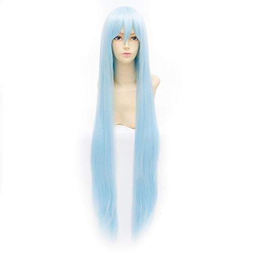 100Cm Ice Blue Long Straight Synthetic Cosplay Wigs Kuroko Tetsuya Kousetsusamonji Franwolds/Phoo Costume Wigs Ice Blue