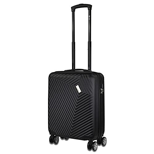 mano Don Carlo Handgepäckkoffer 55 x 40 x 20 cm - 36L Koffer Handgepäck mit TSA Zahlenschloss - Trolley Suitcase, Schwarz