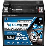 Motorradbatterie 12V 22Ah BlueMax CTX20L-BS GEL Batterie 52014 Quad YTX20L-BS